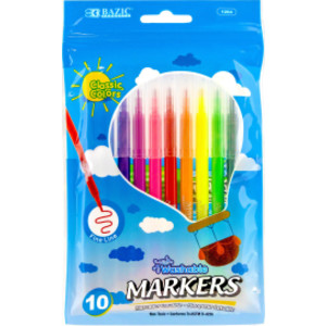 Marcadores lavables de línea fina, 10 colores