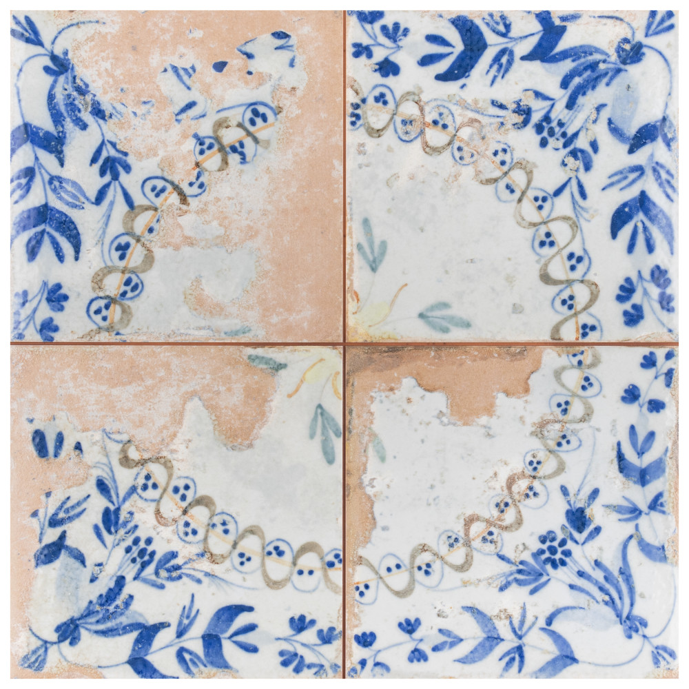 Kings Luxe Heritage Ornate 17-5/8 in. x 17-5/8 in. Ceramic Floor and Wall Tile