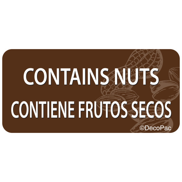Contains Nuts/Contiene Frutos Secos Promotional Label
