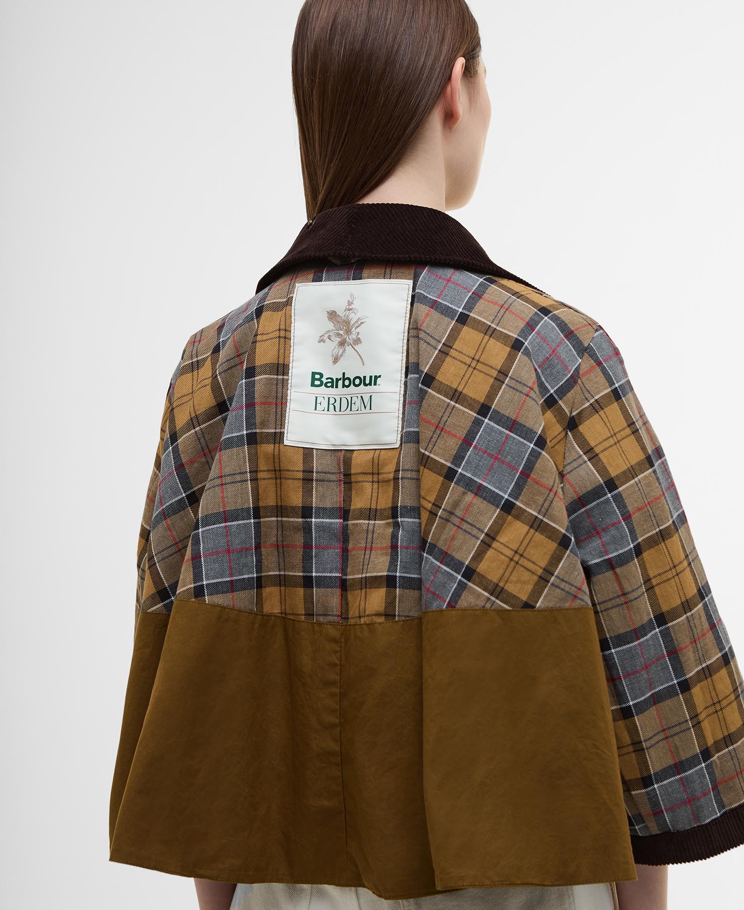 Barbour x ERDEM Reversible Clover Showerproof Trapeze Jacket image number 7
