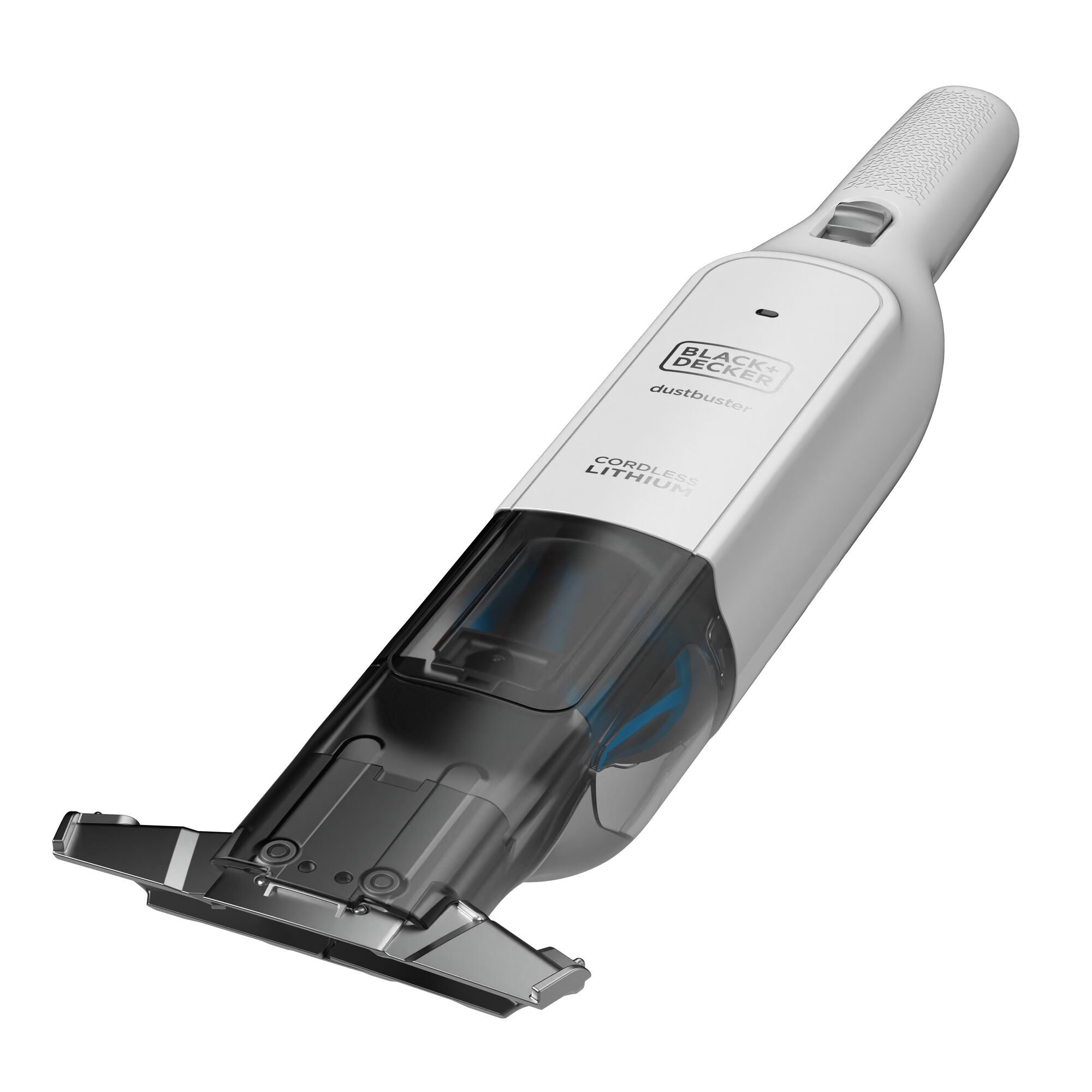 Profile of dustbuster 12 volt MAX AdvancedClean cordless hand vacuum.