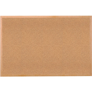 Tablón de anuncios de corcho natural con marco de madera, 2'H x 3'W