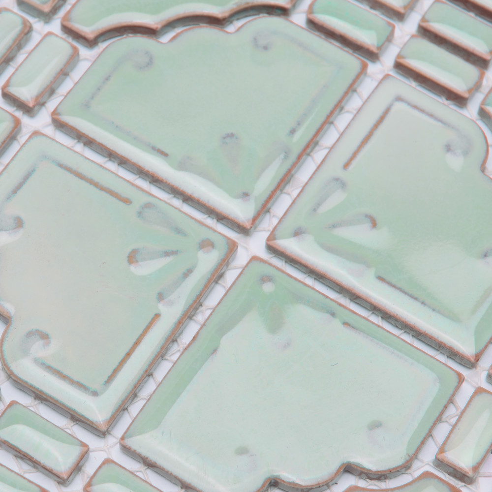 Hudson Moonbeam Mint Green 11-7/8 in. x 11-7/8 in. Porcelain Mosaic Tile