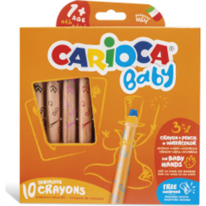 BABY Crayons 3 in 1 + Sharpener - 10 Pieces