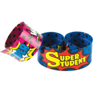 Superhero Super Student Slap Bracelets, 10/Pack