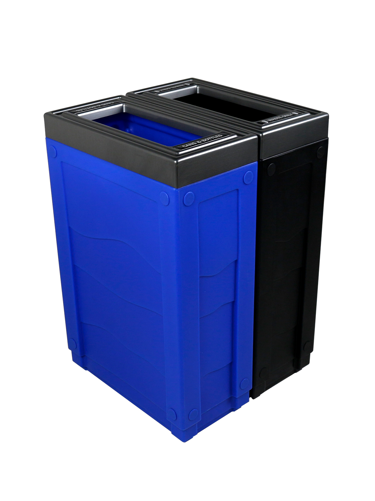 EVOLVE – Double – Kit – Cans & Bottles-Waste – Full – Blue-Black