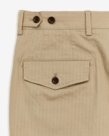 Herringbone Cotton Trousers Sand