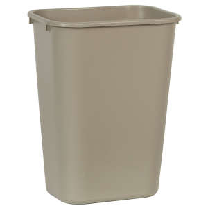 Rubbermaid Commercial, 10.25gal, Resin, Beige, Rectangle, Receptacle