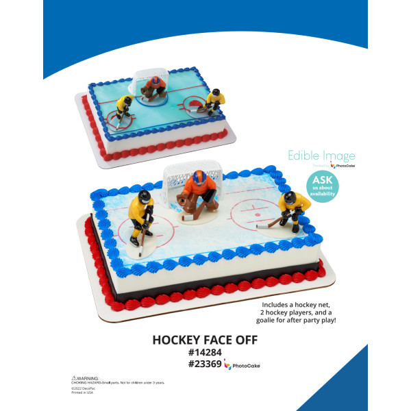 Hockey Face Off The Magic of Cakes® PhotoCake® Enhanced Background and Icing Page