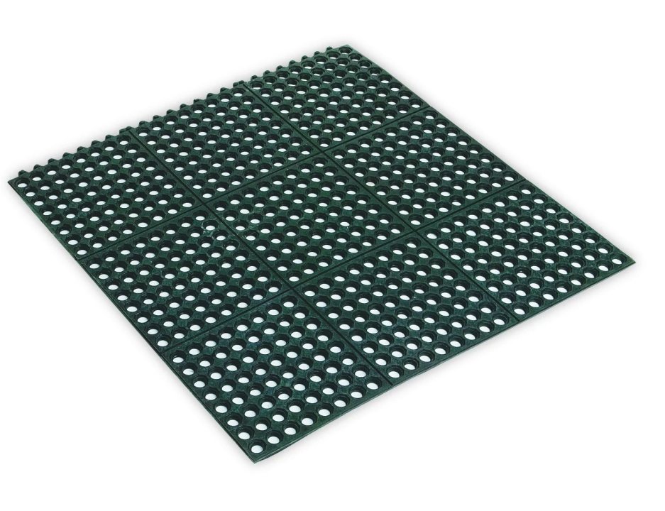 Alfombra de goma cuadrada negra de 90 cm conectable entre sí