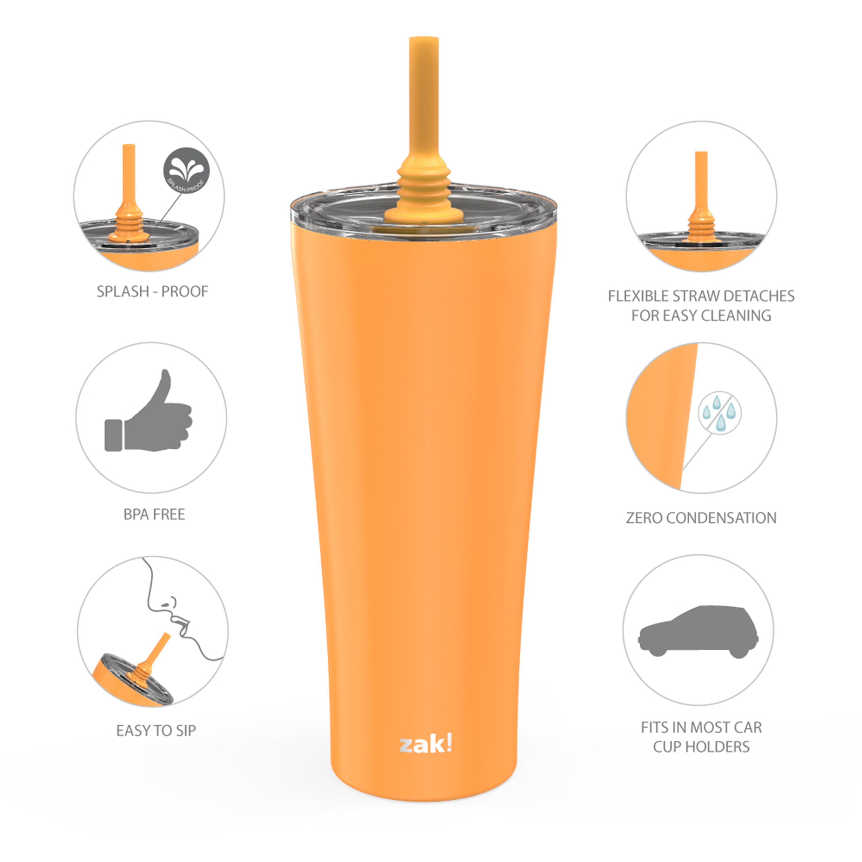 Alfalfa 30 ounce Vacuum Insulated Stainless Steel Tumbler, Orange slideshow image 5 Alfalfa 30 ounce Vacuum Insulated Stainless Steel Tumbler, Orange slideshow image 5