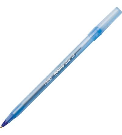 BIC® Round Stic® Ballpoint Pens, Blue, Pack of 10