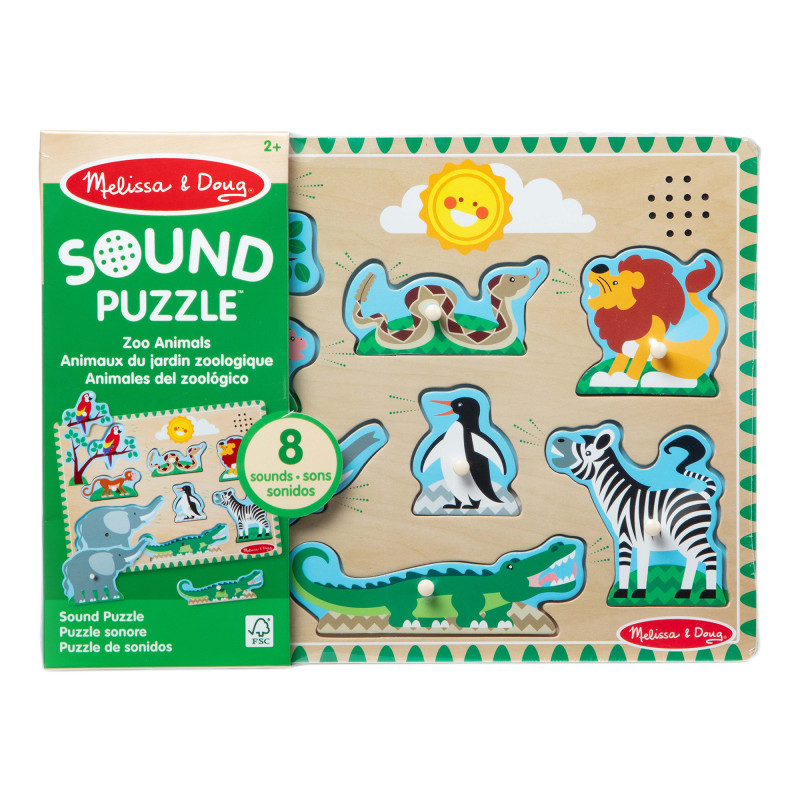 Zoo Animals Sound Puzzle, 8 Pieces