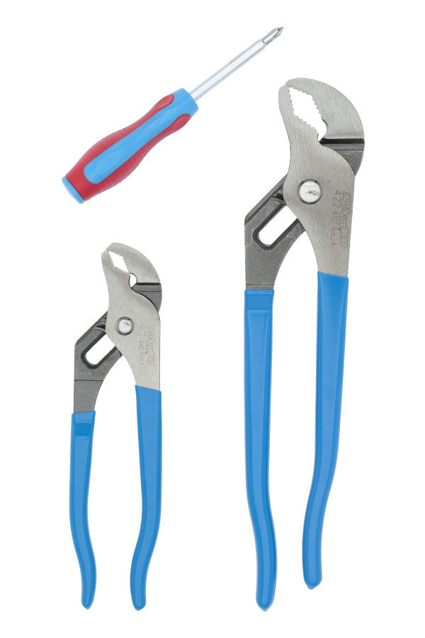 VJ-1S 2pc V-Jaw Tongue & Groove Pliers Set with 2n1 Driver