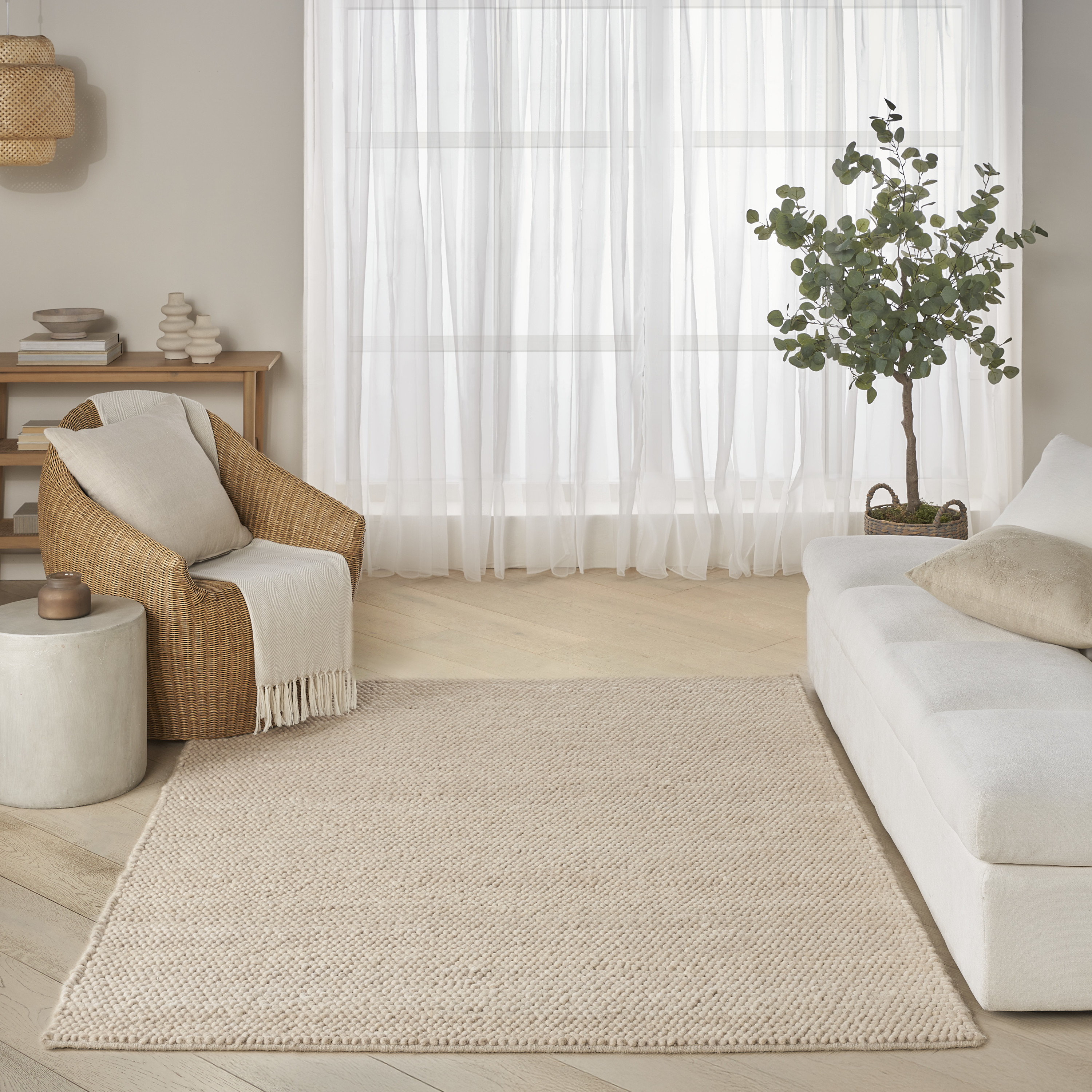 DKNY Pure Knots 4' x 6' Beige Modern Indoor Rug