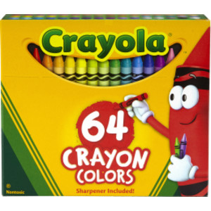 Crayons, Regular Size, 64 Count with Sharpener