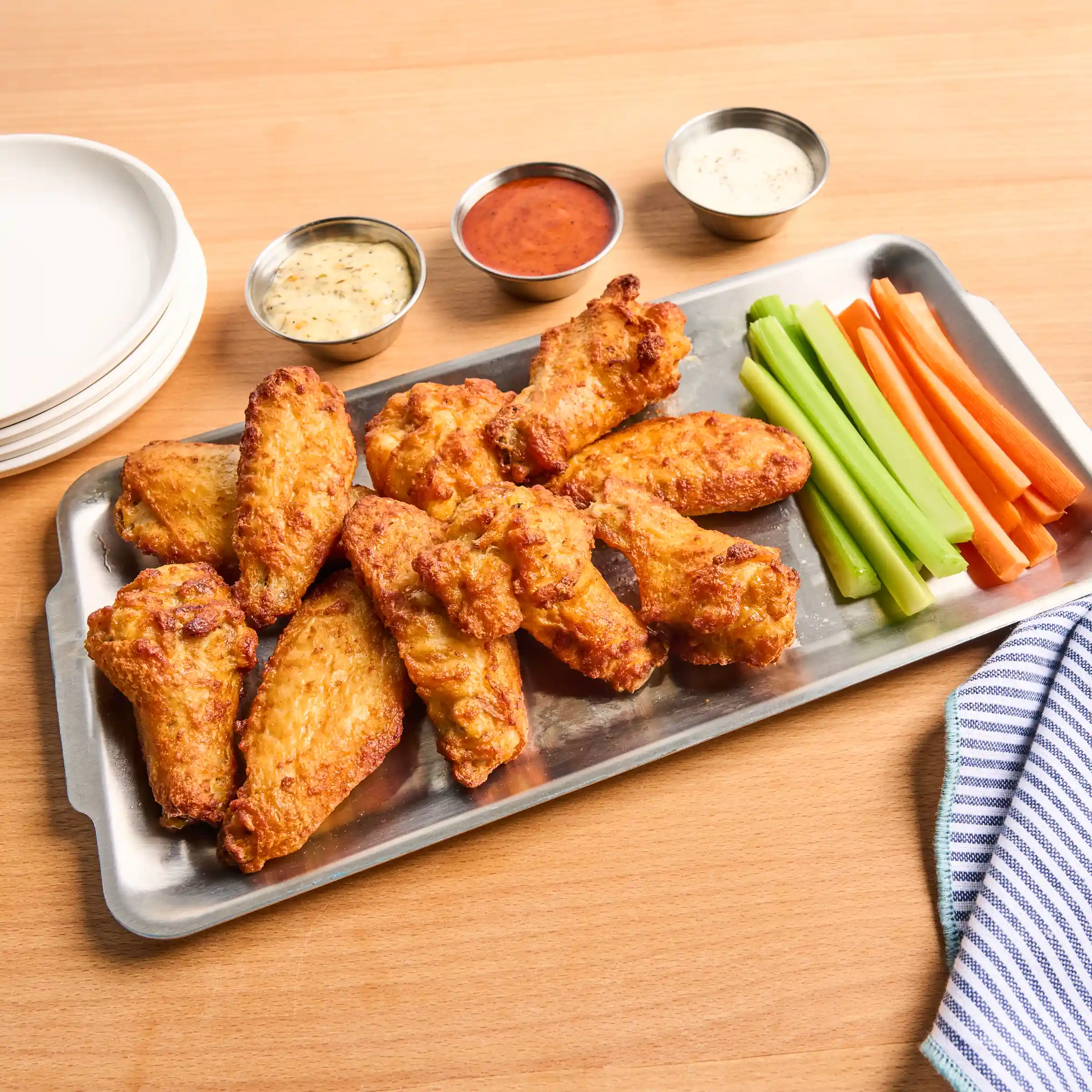 Tyson® Wings of Fire® Tabasco® Fully Cooked Coated Bone-In Chicken Wing Sections, Jumbo_image_1
