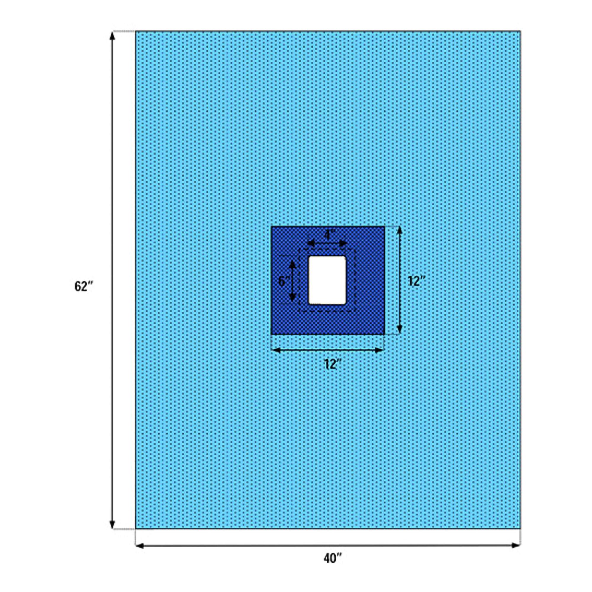 Welmed Sterile Fenestrated Drape, 40 x 62 Inch