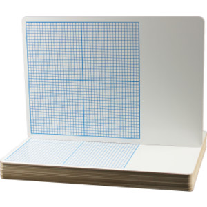 1/4" Graph Dry Erase Board, 11" x 16", Pack of 12