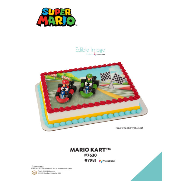 Super Mario™ Mario Kart™ The Magic of Cakes® PhotoCake® Enhanced Background Page