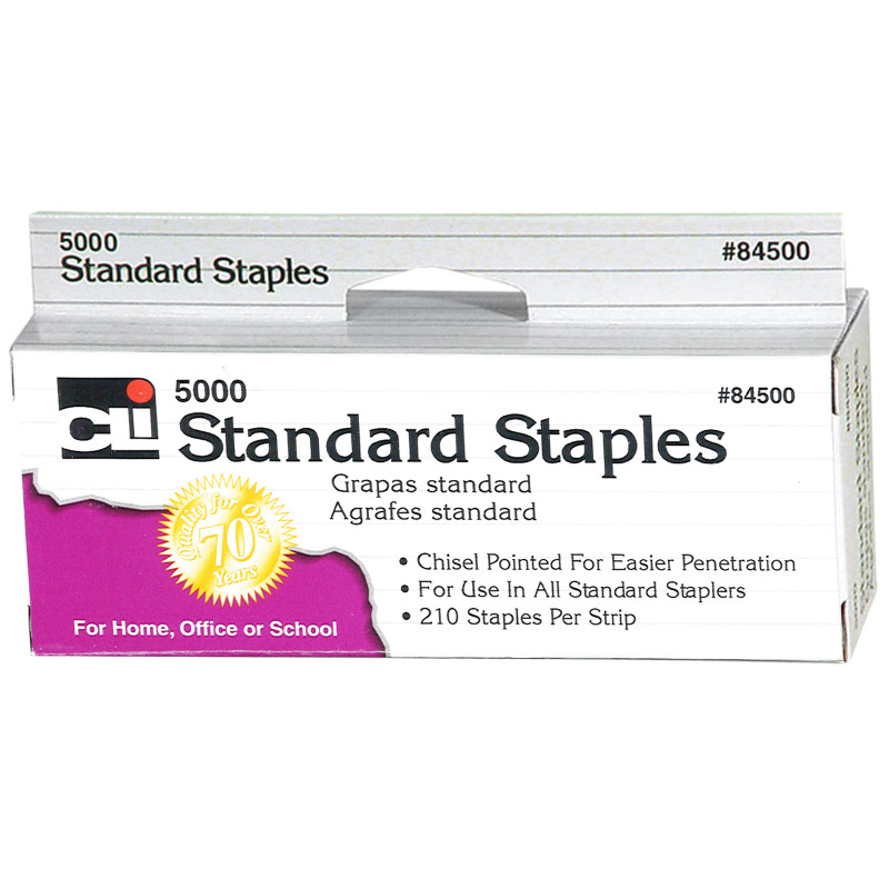 Staples%2C+Standard+26%2F6+Size%2C+Chisel+Pointed+Carbon+Steel%2C+Silver%2C+5000%2FBox