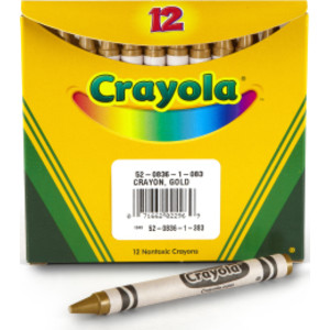 Single Color Bulk Crayons, Regular Size, Gold, 12 Count