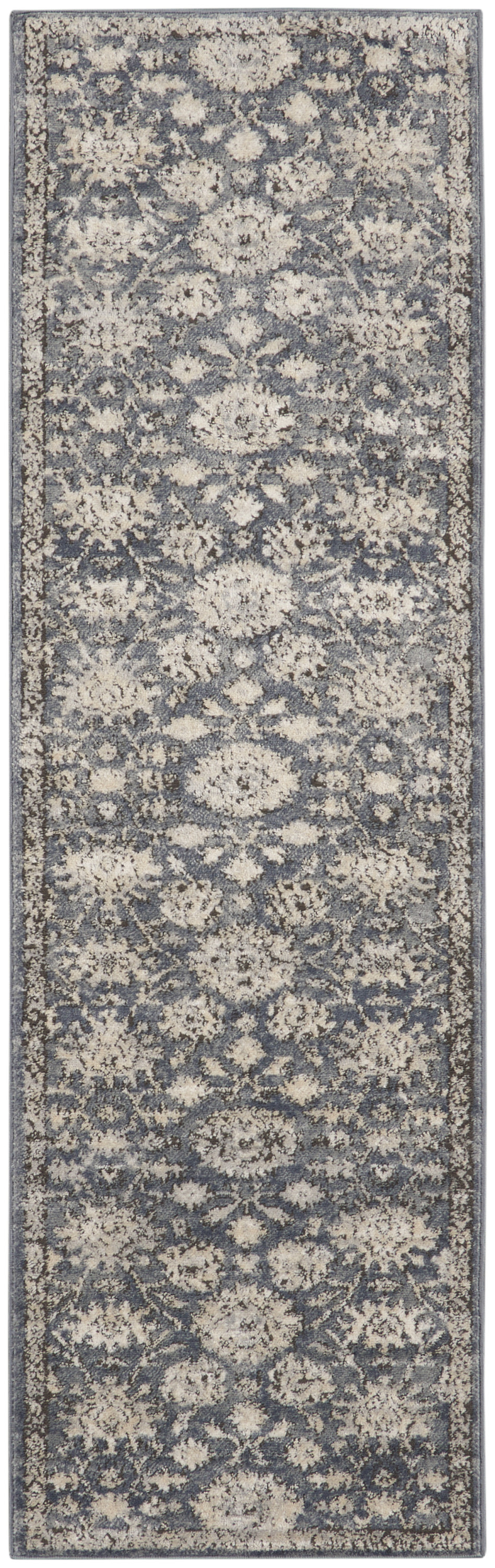 Nourison Quarry 2'2" x 7'6" Blue Beige Vintage Indoor Rug