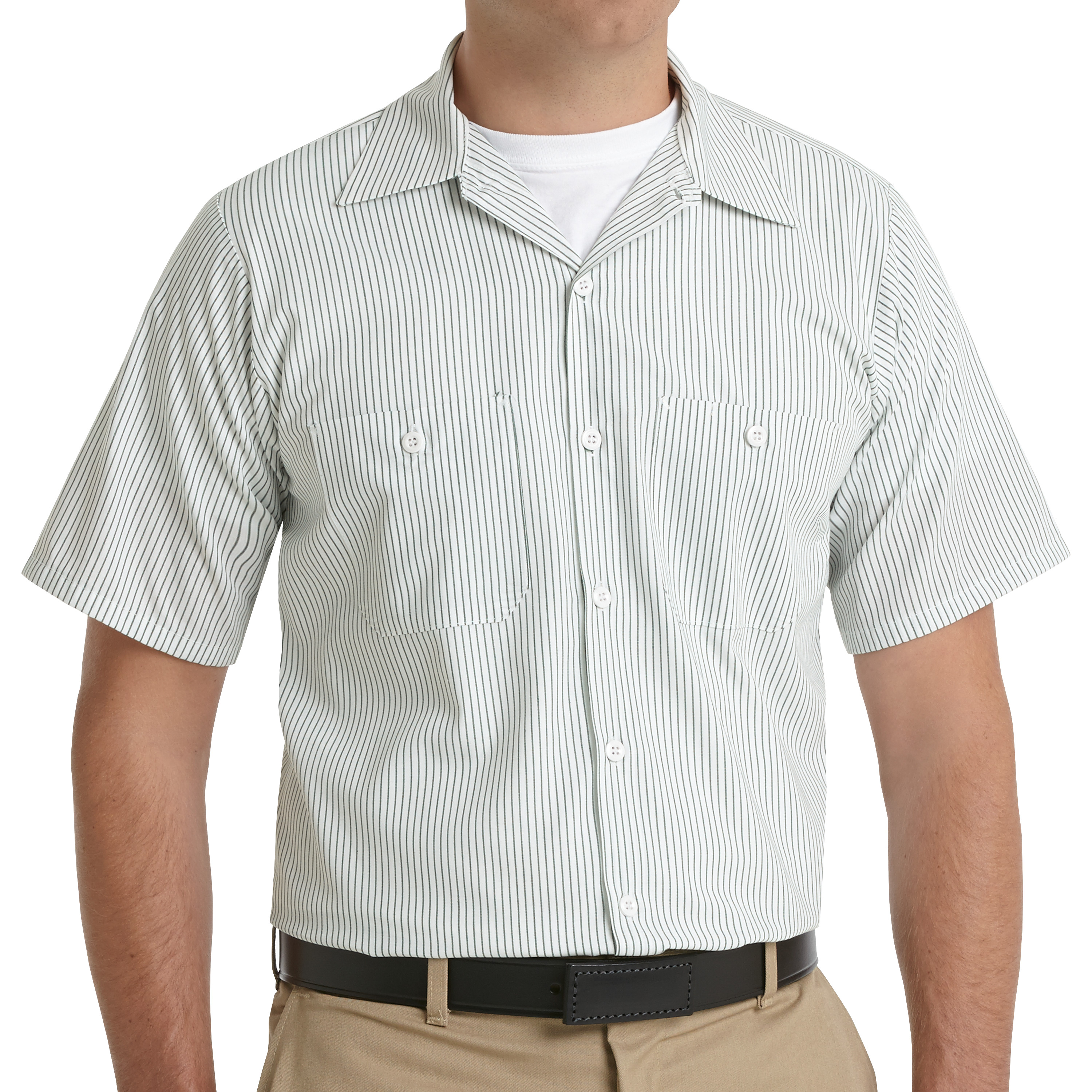 Red Kap Men's Short Sleeve Striped Work Shirt - Picture 25 of 25