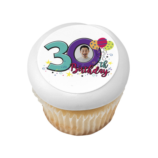 Happy 30th Birthday PhotoCake® Edible Image® Frame