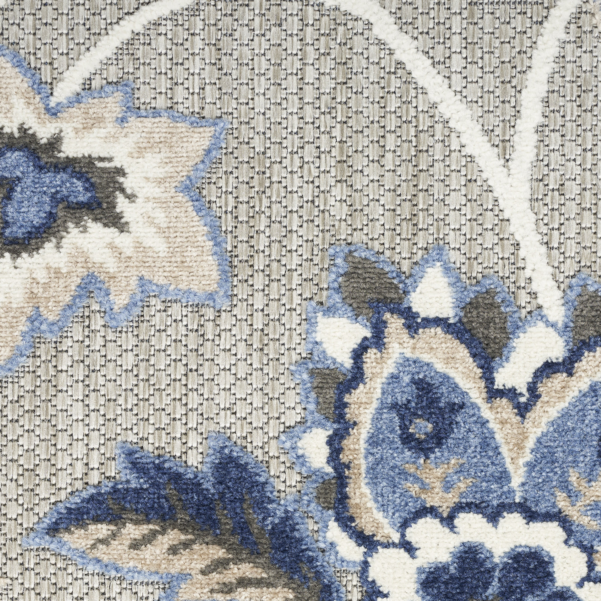 Nourison Aloha 3'6" x 5'6" Blue Grey Contemporary Rug
