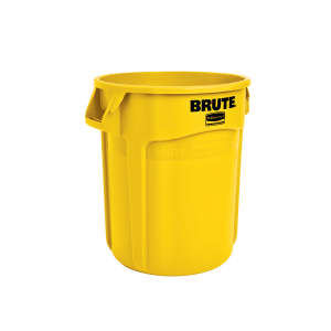 Rubbermaid Commercial, VENTED BRUTE®, 20gal, Resin, Yellow, Round, Receptacle