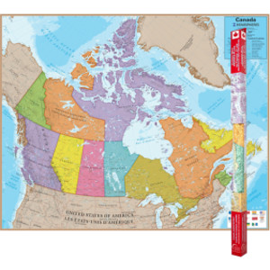 Laminated Map, Canada, 47" x 38"