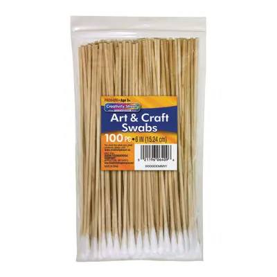 Creativity Street  Art & Craft Swabs, Natural Wood Handles,  6" Long, 100 Count