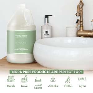 DHSGAL04DBGW128, Diversified Hospitality, Terra Pure, Terra Pure Green Tea Hand & Body Wash Lotion Soap,  1 gal Bottle