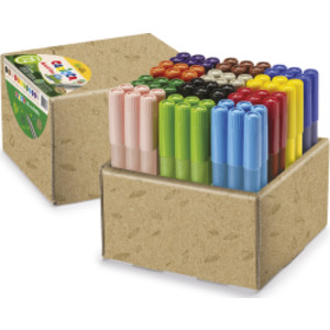 Eco Family Jumbo Maxi Tip Felt Tip Washable Pens School Box - 72 Pieces