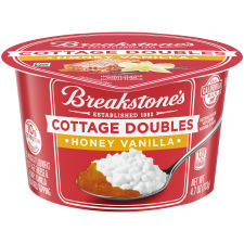 Breakstone's Cottage Doubles Lowfat Cottage Cheese & Honey Vanilla Topping 2% Milkfat, 4.7 oz Cup