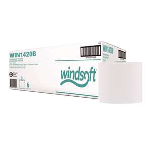 WSI1420B, Windsoft, 650ft Center-pull Towel, 2 ply, White