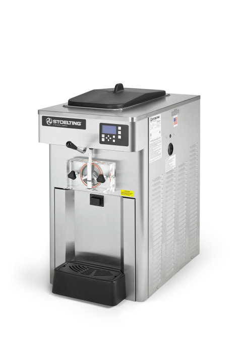 6 ½-gallon 220- to 240-volt 12-amp water-cooled 1-phase gravity-fed single-flavor soft serve countertop machine