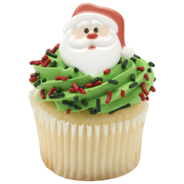 Santa Face Cupcake Rings