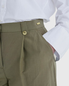 Ava Wide-Leg Trousers Dusky Green
