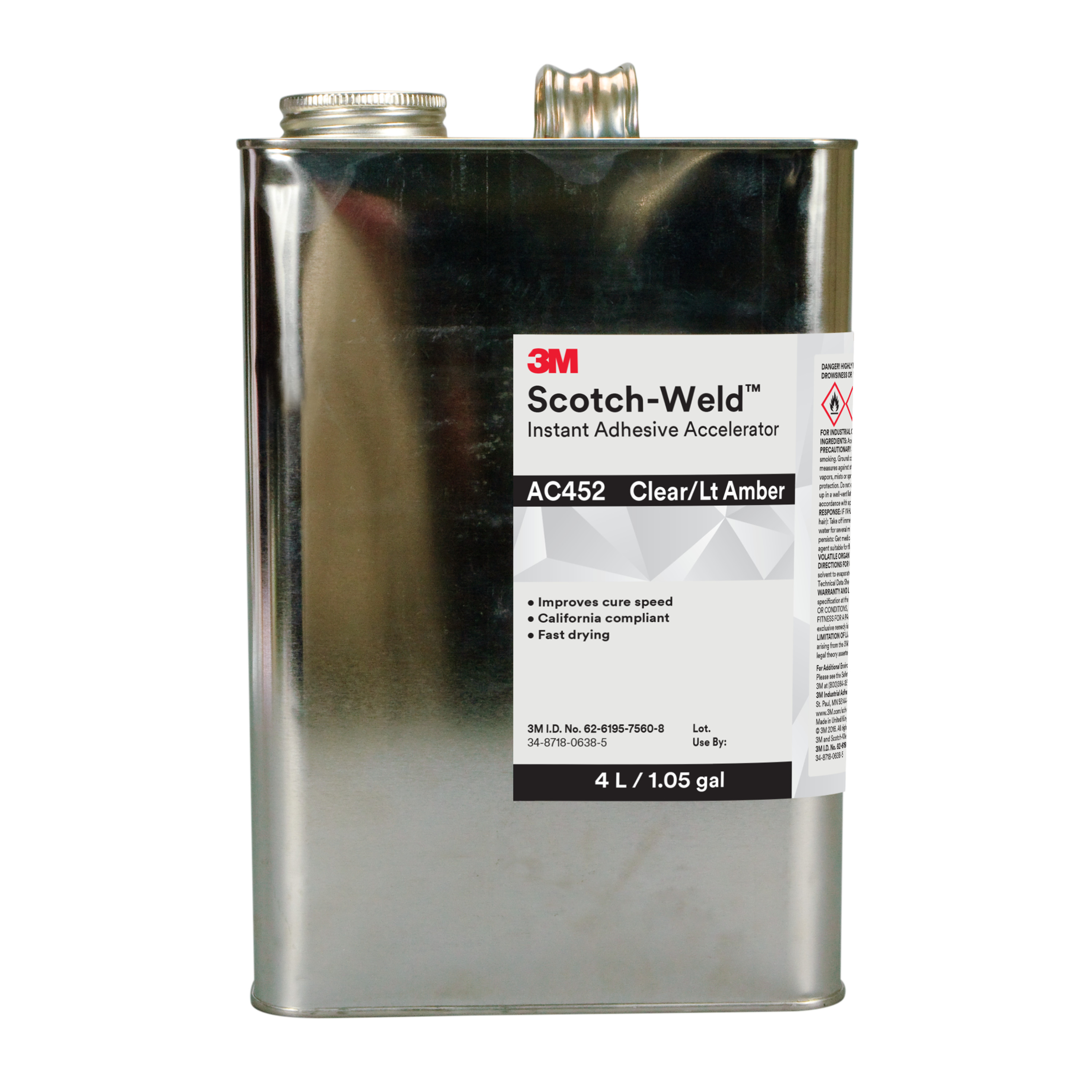 3M™ Scotch-Weld™ Instant Adhesive Accelerator AC452, Amber, 4 L Can,
1/Case