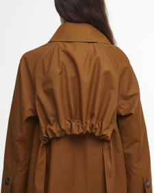 Beatrix Showerproof Trench Coat Rust Brown/Sky Dress Tartan