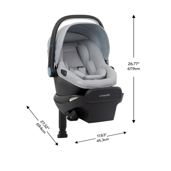 Revolve180 LiteMax NXT Rotating Infant Car Seat with SensorySoothe & Accessory Load Leg Specifications