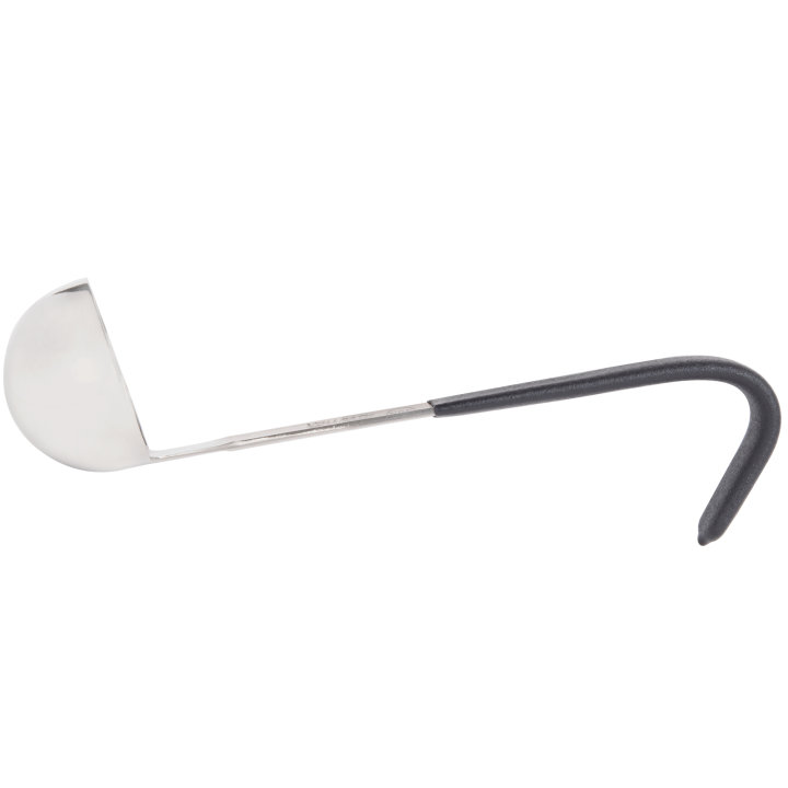 1-ounce one-piece heavy-duty stainless steel ladle with short Kool-Touch® handle
