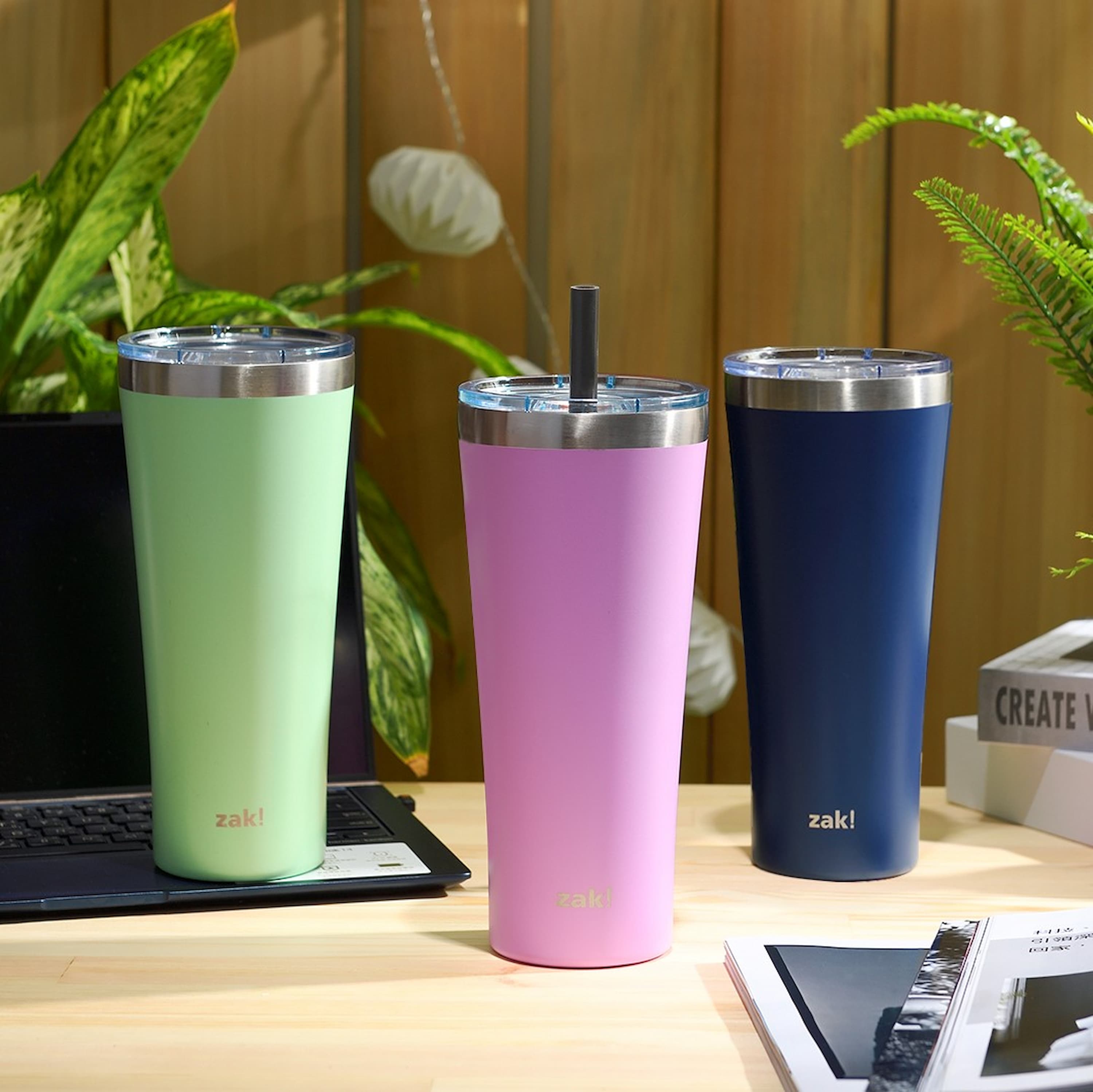 Alpine 30 ounce Stainless Steel Vacuum Insulated Tumbler with Straw, Lilac slideshow image 5