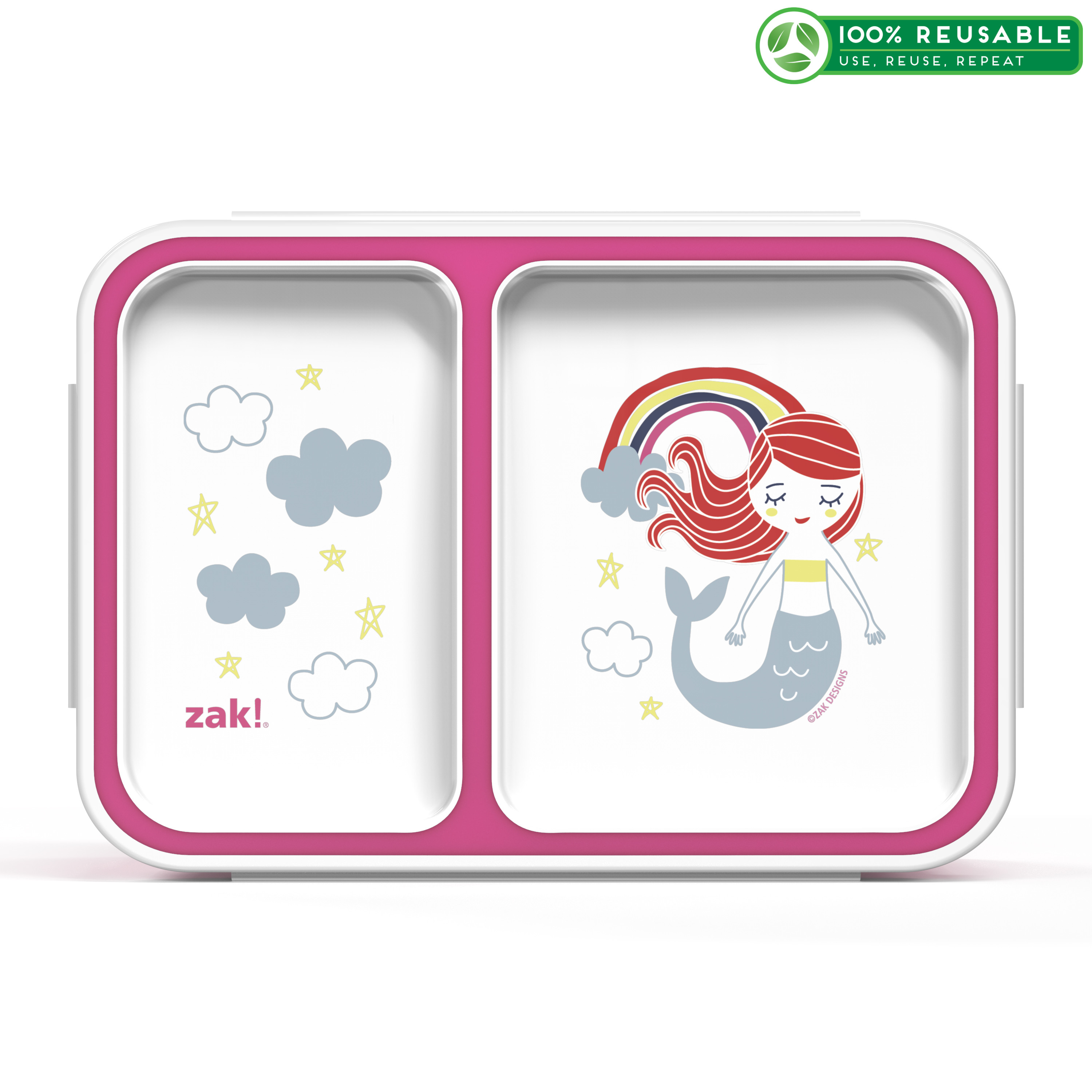 Happy Things Dual-compartment Reusable Bento Box, Mermaids slideshow image 1 Happy Things Dual-compartment Reusable Bento Box, Mermaids slideshow image 1