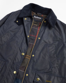 Long Beadnell Waxed Jacket Navy-Classic