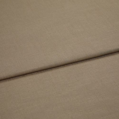 Beige woven fabric panel (textured) with a pronounced horizontal fold, folded over itself; close-up view showing fine weave, even neutral lighting and no visible surroundings.