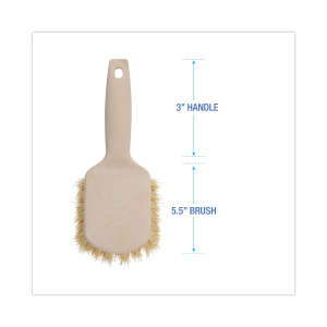 Boardwalk, 5.5in, Utility Brush w/ 3in Handle, Tampico Bristles, Cream