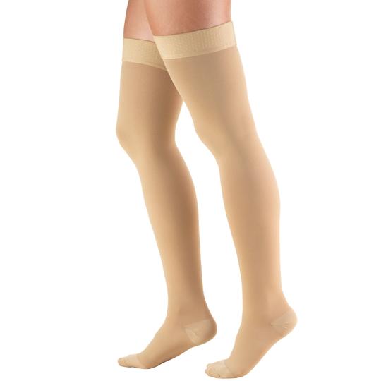 Compression Stocking Truform® Thigh High Large Beige Closed Toe